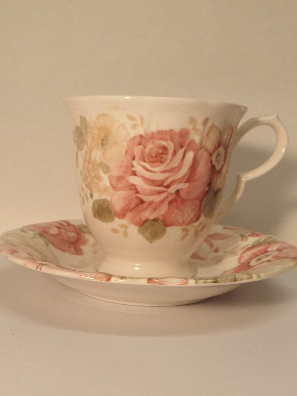 NIKKO TABLEWARE Summer Glade Footed Cup and Saucer Set - NO chips or cracks